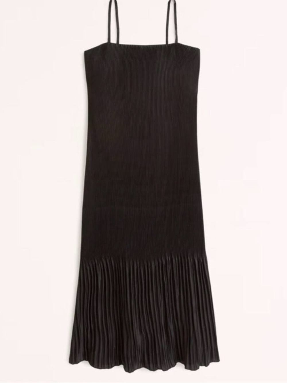 NWT Abercrombie & Fitch Giselle Black Pleated Midi Dress - Picture 3 of 7